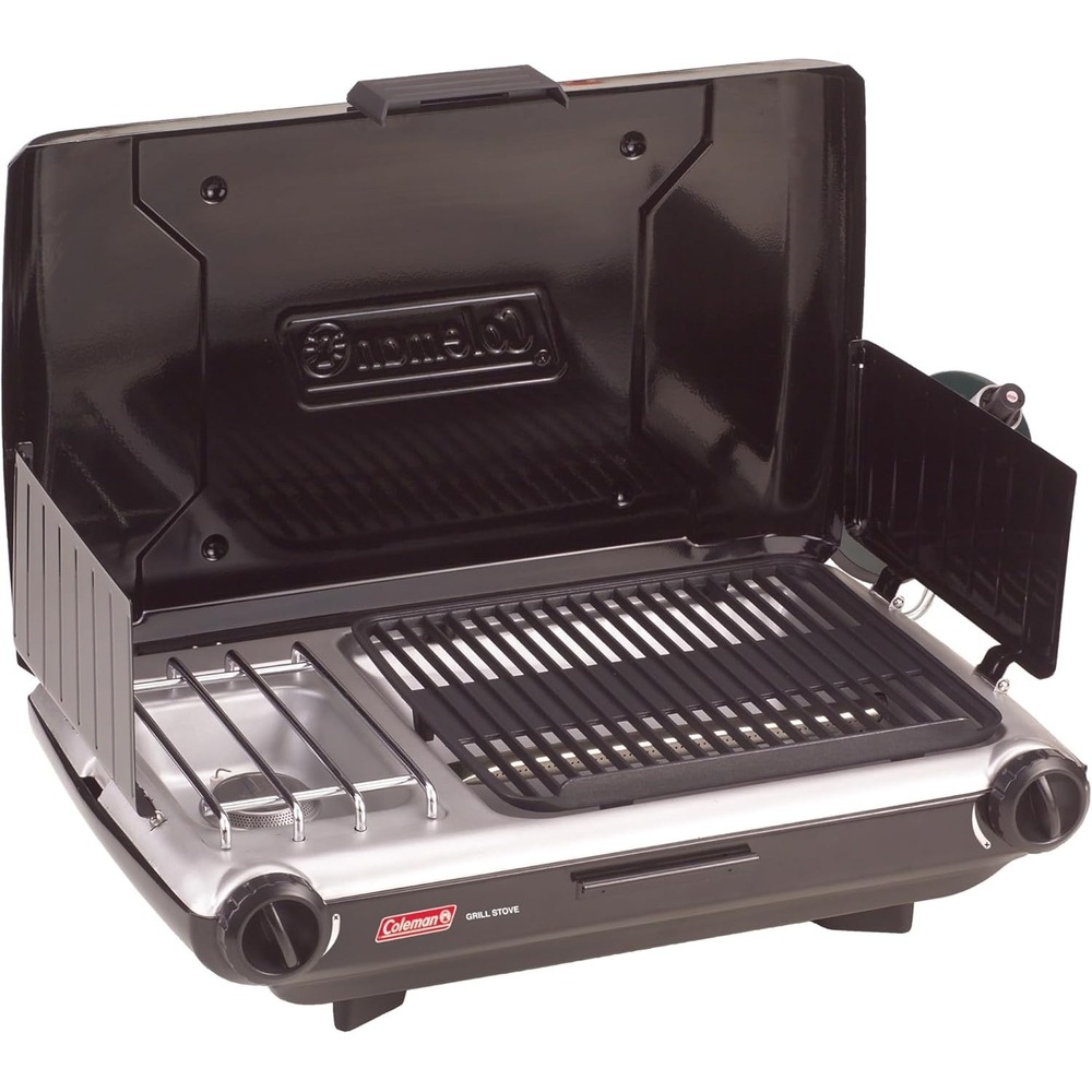New Coleman Tabletop 2-In-1 Camping Grill/Stove, 2-Burner Propane Grill & Stove
